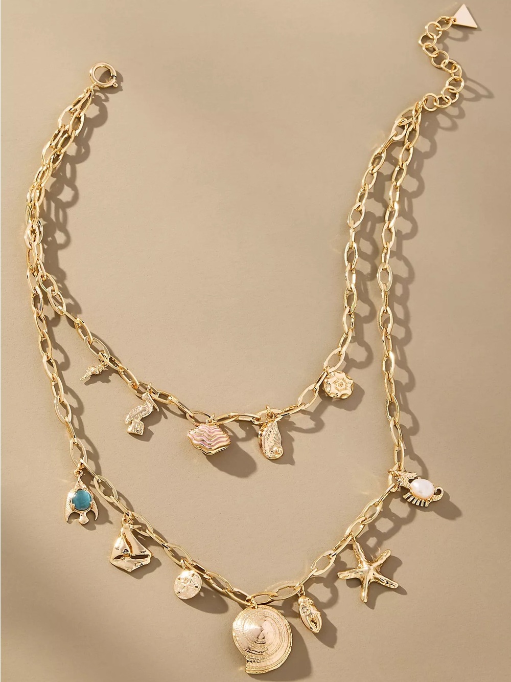 Anthropologie Summer Icon Layered Charm Necklace